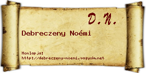 Debreczeny Noémi névjegykártya