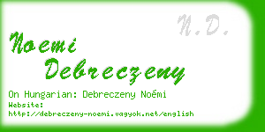 noemi debreczeny business card