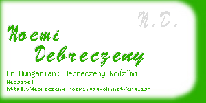 noemi debreczeny business card